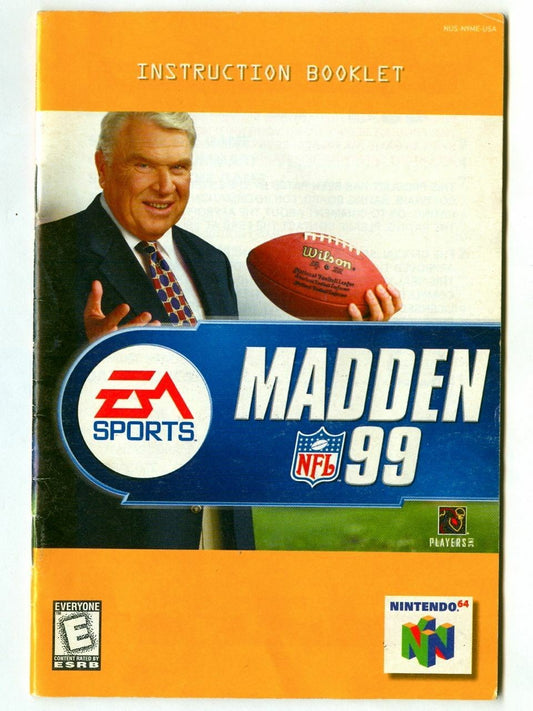 Madden 99 Nintendo 64 Manual
